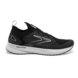 Brooks Levitate StealthFit 5 Road Running Shoes - Womens, Black/Grey/White | IE-SNJ246157